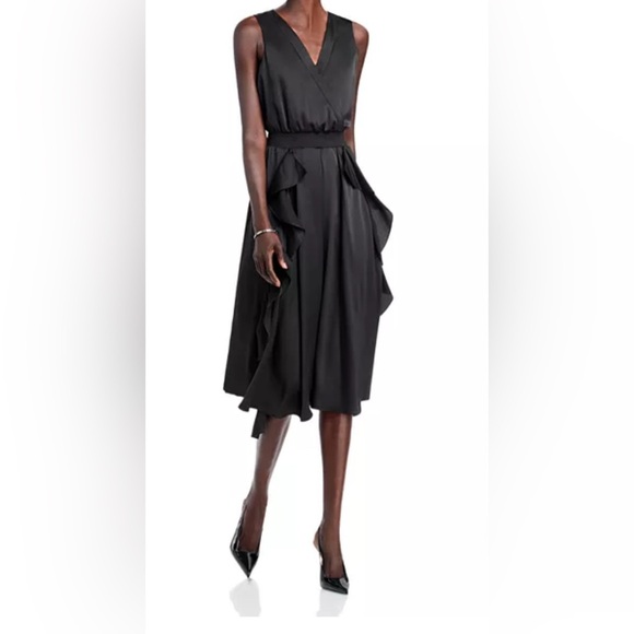 KARL LAGERFELD PARIS Ruffled Sleeveless Midi Dress - Picture 1 of 7